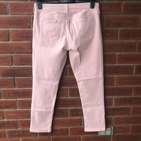 Marks & Spencer Light Dusted Pink Mid Rise Straight Leg Ankle Grazer Pants - Picture 2 of 14